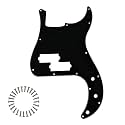 13-Hole P Bass Pickguard for Fender Precision Bass, Black 3Ply