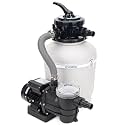 13 Inch Sand Filter Pump System for Above Ground Pools up to 11,000 Gal, 1/3HP Pool Pump Sand Filter Combo, 2500GPH Max Flow, 6-Way Valve with Hose Adapters, Prefilter Basket Easy Clean
