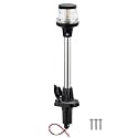 13 Inchs Stern Anchor Light, Navigation Lights, All Round White LED, 2NM Visibility, Stainless Steel Pole, Removable 2 Pin Plug-in Mount, 10-24V DC