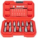 13 PCS Screw Extractor Set, Hex Head Multi-Spline Easy Out Bolt Extractor Kit Stripped Allen Screw Removal Tool Chrome Molybdenum Alloy Steel Remover Tool for Broken Rounded Rusted Bolts Screws Nuts