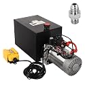 13 Quart Hydraulic Power Unit DC 12V Single Acting Metal Reservoir Dump Trailer Pump w/Remote Control for Dump Trailer Car Lifting