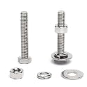 (13 Sets) 5/16-18 x 2" Hex Head Screw Bolt, Nuts, Flat Washer &amp; Spring Lock Washers, 18-8 (304) Stainless Steel, Fully Threaded, by Skvltvfyt