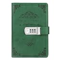 Lock Diary PU Leather Password Lock Notebook with Pen Holder Digital Password Locking Diary Journal Combination Locking Journal Writing Book Notepad Personal Diary 100 sheets (Multi Color)