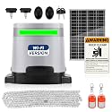 1300lbs Solar Sliding Gate Opener Chain Drive with Built-in Backup Battery, WiFi Remote Control, IR Sensor, Automatic Gate Motor for Heavy Driveway Slide Gates, Off-Grid Operation with Solar Panel