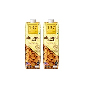 137 Degrees Almond Drink Unsweetened | Lactose Free | Gluten Free | No Preservatives | Zero Cholesterol | Dairy Free| Source of Calcium & Vitamins - P