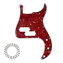 13Hole P Bass Pickguard for Fender Precision Bass,Red Tortoise 4Ply