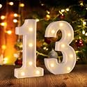 13th Birthday Decorations for Girls Boys,13th Birthday Party Decorations for Centerpieces Table,Light Up Numbers 13 Sign for Party Backdrop Wall Decor for 13 Wedding Anniversary Decoration