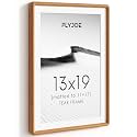 13x19 Picture Frame, Natural Solid Teak Wood Photo Frame, Rounded Corner