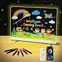 14.1"x10.9" Intelligent Drawing Board with Music Sync APP Remote Control, Glow Doodle LED Note Board with Colors, Neon Light Up Drawing Tablet, Parent-Child Interaction Gifts for Kids and Adult