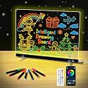 14.1"x11" Intelligent Drawing Board with Music Sync APP Remote Control, Glow Doodle LED Note Board with Colors, Neon Light Up Drawing Tablet, Parent-Child Interaction Gifts for Kids and Adult