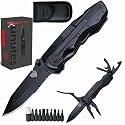 Unutes 14 in 1 Multitool Pocket Knife for Men, Tactical Multi-Tool Plier 9-in-1 screwdriver set with Nylon Sheath for Survival, Camping, Gifts Ideas for Dad, Husband