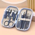 14 in 1 Nail Clipper Set – Portable Stainless Steel Manicure & Pedicure Kit for Men & Women | Fingernail & Toenail Cutter Set | Personal Grooming Travel Kit with Case