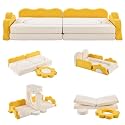 14/12-Piece Modular Kids Sofa Set All-Sponge Construction Grey Corduroy Free Combination Design