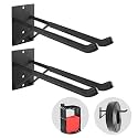 14" Large Heavy Duty Garage Hooks, Steel Garage Storage Hooks with Support Rods, Utility Wall Mount Hangers for Power Tools, Car Tires, Ladders, Chairs, Garden Tools and More (2-Pack 14" Heavy Hooks)