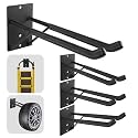 14" Large Heavy Duty Garage Hooks, Steel Garage Storage Hooks with Support Rods, Utility Wall Mount Hangers for Power Tools, Car Tires, Ladders, Chairs, Garden Tools and More (4-Pack 14" Heavy Hooks)