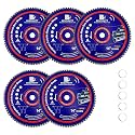 14" Metal Cutting Circular Saw Blade - BRSCHNITT 5pcs Tungsten Carbide Tipped TCT Saw Blades for Iron, Iron Pipe, Ferrous Metals 72T Arbor:1-3/16"/1"