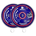 14" Metal Cutting Circular Saw Blade - BRSCHNITT 2pcs Tungsten Carbide Tipped TCT Saw Blades for Iron, Iron Pipe, Ferrous Metals 72T Arbor:1-3/16"/1"