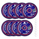 14" Metal Cutting Circular Saw Blade - BRSCHNITT 10pcs Tungsten Carbide Tipped TCT Saw Blades for Iron, Iron Pipe, Ferrous Metals 72T Arbor:1-3/16"/1"