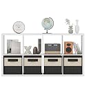 14.6" x 30" x 57.9" Wood White Cube Storage Organizer, Heavy Duty White Cubby Storage Organizer, Wooden 8 Cubes Book Shelves for Bedroom, Living Room, Office, Playroom