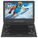 14.5" Portable DVD Player with 12.1’’ HD Swivel Screen, 5-6Hrs Play, DVD Player Portable with Dual Stereo Speaker, Last Memory, Support SYNC TV/USB/SD Card, Play All Discs Format