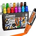 14 Colors Jumbo Poster Markers, 15mm Wide 3-in-1 Tip