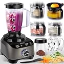 14 Cup Blender and Food Processor Combo for kitchen, large food processor for Chopping,Blending, Mixing,Mincing, Slicing, Shredding,Mincing, Purees & Dough Easy to Operate and Clean for Home Use,600W