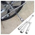 Stacool 14-Inch Foldable 4 Way Lug Wrench(17,19,21,23mm),Cross Lug Nut Removal Tool/Tire Changing Kit for Car Wheel Lug Nuts,Universal Labor-Saving Tire Iron Lug Wrench 4 Way for Cars SUVs