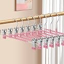 14 Inch Pants Hangers with Clips Skirt Hangers, 20 Pack, Pink