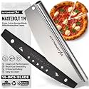 14-Inch Pizza Cutter Rocker Blade, 304 Stainless Steel Slicer Knife, Silver