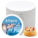 14 Inch Round Cake Drums, 40 Pack Corrugated Disposable Cake Board-White