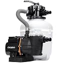 14 Inch Sand Filter Pump System with 24-Hour Timer for Above Ground Pools up to 14,000 Gal, 1/2HP Pool Pump Filter Tank Combo, 3120GPH Max Flow, 6-Way Valve, Prefilter Basket Easy Clean