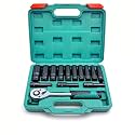 14 Pieces 1/2-Inch Square Drive 78mm Deep Impact Socket Hex Set, 6-Point Standard Metric Sizes CR-V Steel 10mm to 24mm (14 in 1 impact socket set)