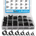 14 Size 6-19mm Spring Hose Clamps, Constant Tension Hose Clamp Fuel Line Silicone Vacuum Hose Steel Pipe Clamp, Low Pressure Air Clip Clamp, Black, 420pcs