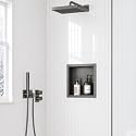 14 x 12 Inch Stainless Steel Shower Niche, No Tile Needed Wall Niche, Recessed Wall Niche Insert for Bathroom Shower Kitchen Storage, Gun Gray