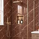 14 x 12 Inch Stainless Steel Shower Niche, No Tile Needed Wall Niche, Recessed Wall Niche Insert for Bathroom Shower Kitchen Storage, Dark Bronze