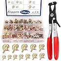 140Pcs 6-22mm Spring Band Hose Clamps Assortment Kit with Swivel Flat Band Fuel Hose Clamp Plier - 12 Sizes Fuel Line Silicone Vacuum Hose Low Pressure Air Clamps