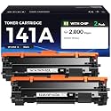 141A Toner Cartridges (Black 2-Pack with Chip) - Replacement for HP 141A W1410A 141X W1410X Toner Cateridge - Compatible with Laserjet M110w MFP M139w M140w Printer M139 M140 M110 M139we M140we M110we