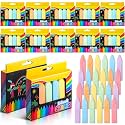 144 Pcs/24 Pack Jumbo Sidewalk Chalks Set, 6 Colors, Non-toxic Washable Colored Driveway Outdoor Sidewalk Chalk Easter Basket Summer End of Year Gift