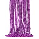 144PCS Mardi Gras Beads, Purple Bead Necklace Party Favors, 33" Beaded Necklace Costume Bulk, Festival Parade Throw Accessories for Halloween Mardi Gras Wedding Birthday Celebrations Decorations
