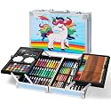 128 Pieces Art Set Portable Drawing Painting Art Supplies Gifts For Kids Girls Boys Teens Adults 6-8-9-12 Coloring Art Kit Gift Case: Crayons, Oil Pastels,Colored Pencils, Watercolors Case (pink)