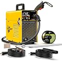 HAXIAOER 145A MIG Welder, [LCD Digital Display]110V Flux Core MIG/Lift TIG/Stick 3 In 1 Welding Machine With Synergy, Inverter Welder Equipment Kit For Home Repair Auto Restoration Metal Fabrication