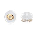 14K Gold Earring Backs,Silicone Backings Replacement (1 Pair