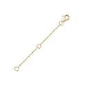 14K Solid Gold Necklace Extender with Lobster Clasp Real Gold Bracelet Extender 1 2 3 Inch Durable Removable Adjustable Chain Gold Anklets Extension for Women 1" 2" 3"