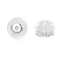 14K White Gold Silicone Earring Backs,Hypoallergenic for Stud Replacement