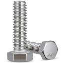 14Pcs 3/8-16 x 1-1/2" Hex Head Screw Bolt,304 Stainless Steel 18-8,External Hex Drive,Fully Threaded.