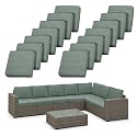 14Pcs Outdoor Cushion Covers Stretch Outdoor Furniture Slipcovers