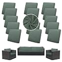 14PCS Patio Cushion Covers.Patio Furniture Couch SeatSlipcovers