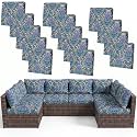 14Pcs Patio Cushion Covers Stretch Outdoor Furniture Protector Slipcovers