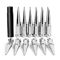 14x1.5 Spiked Lug Nuts 6x5.5 Chevy, Chrome Spike Lug Nuts for Silverado