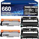 15,000 pages per tn660 Compatible Toner Cartridge &amp; Drum Unit Replacement for Brother TN660 TN-660 TN630 DR630 Work with HL-L2300D HL-L2360DW DCP-L2520DW MFC-L2700DW MFC-L2740DW Printer (Black, 2 Set)